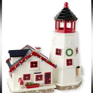 Rare LL Bean painted wooden lighthouse advent calendar